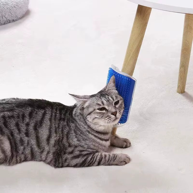 Cat Massage and Grooming Tool for Hair Removal and Self-Cleaning - Corner Brush for Pet Beauty and Care