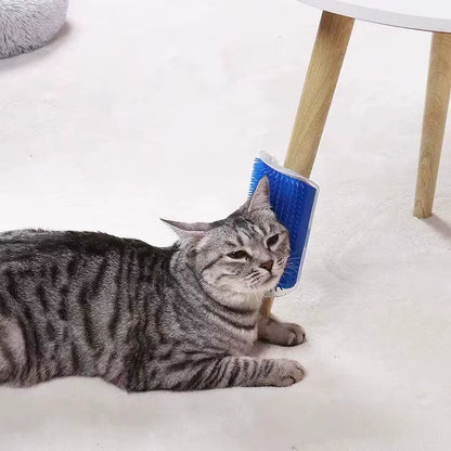 Cat Massage and Grooming Tool for Hair Removal and Self-Cleaning - Corner Brush for Pet Beauty and Care