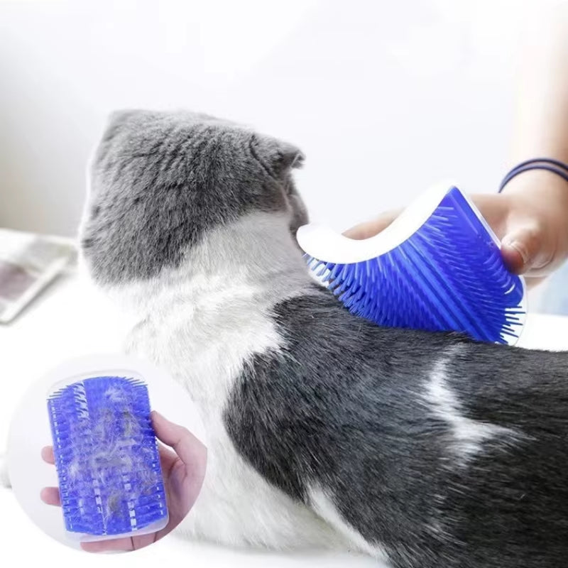 Cat Massage and Grooming Tool for Hair Removal and Self-Cleaning - Corner Brush for Pet Beauty and Care