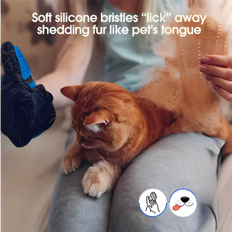 Transform Grooming Time with the Ultimate Pet Grooming Glove - Effortless Deshedding & Soothing Massage for Dogs and Cats