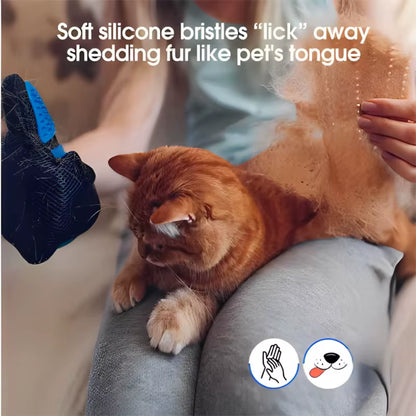 Transform Grooming Time with the Ultimate Pet Grooming Glove - Effortless Deshedding & Soothing Massage for Dogs and Cats
