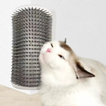 Cat Massage and Grooming Tool for Hair Removal and Self-Cleaning - Corner Brush for Pet Beauty and Care