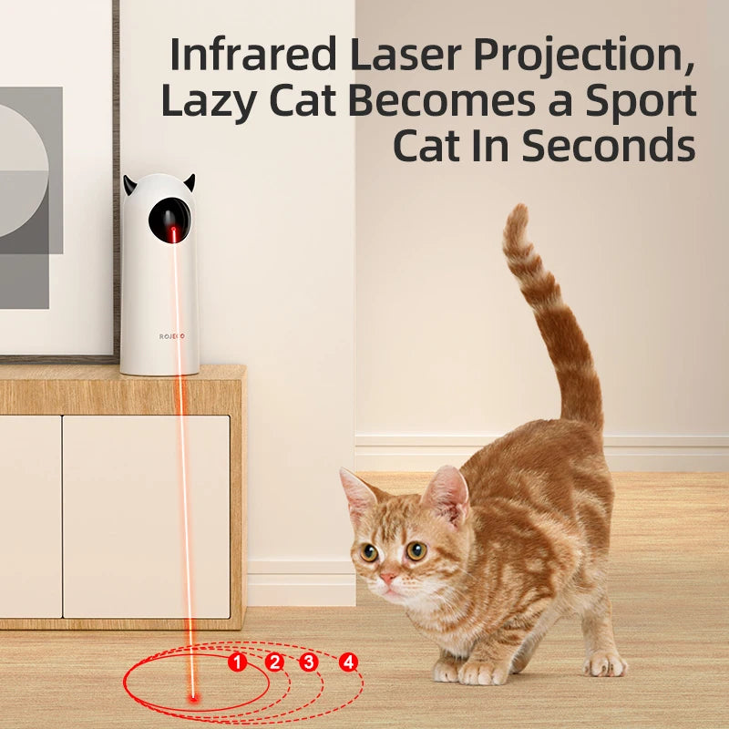 Engage Your Feline Friend with the ROJECO Interactive LED Laser Cat Toy - The Ultimate Handheld Teaser for Indoor Fun!