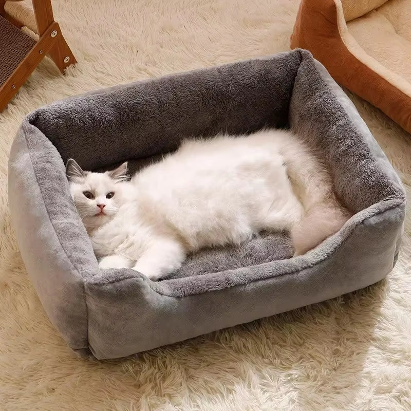 Premium Cat and Dog Bed with Cushions - Winter Accessories for Pets and Cozy Habitat Solutions