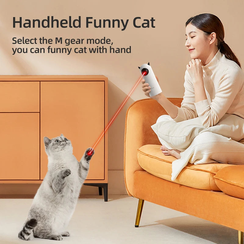 Engage Your Feline Friend with the ROJECO Interactive LED Laser Cat Toy - The Ultimate Handheld Teaser for Indoor Fun!