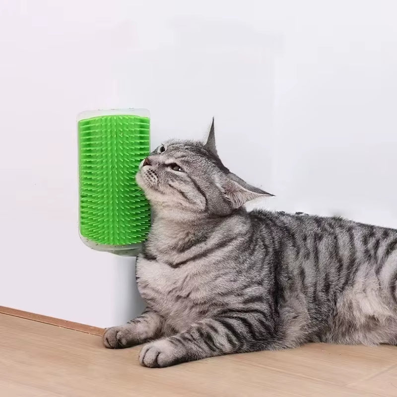 Cat Massage and Grooming Tool for Hair Removal and Self-Cleaning - Corner Brush for Pet Beauty and Care