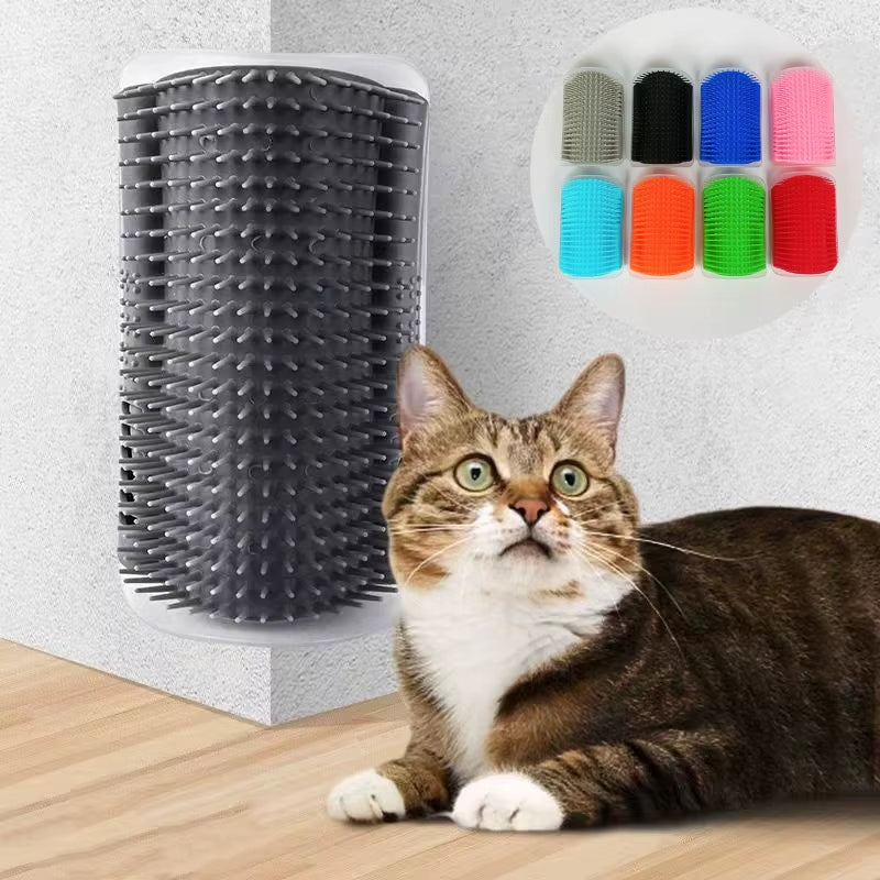 Cat Massage and Grooming Tool for Hair Removal and Self-Cleaning - Corner Brush for Pet Beauty and Care