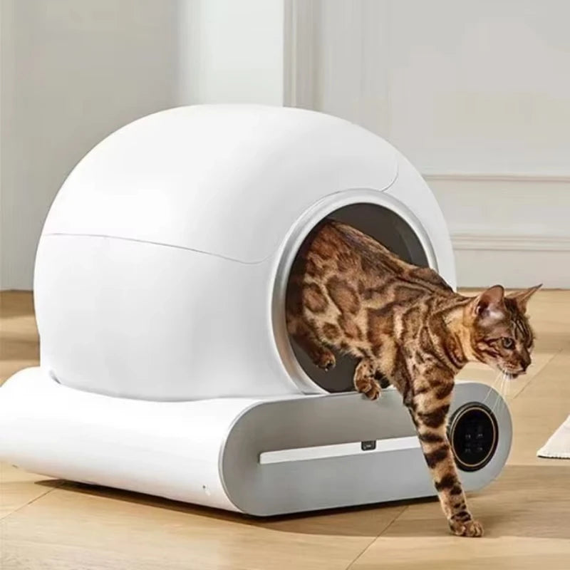 Automatic Large Capacity Cat Litter Box with Semi-Enclosed Design and APP Remote Control