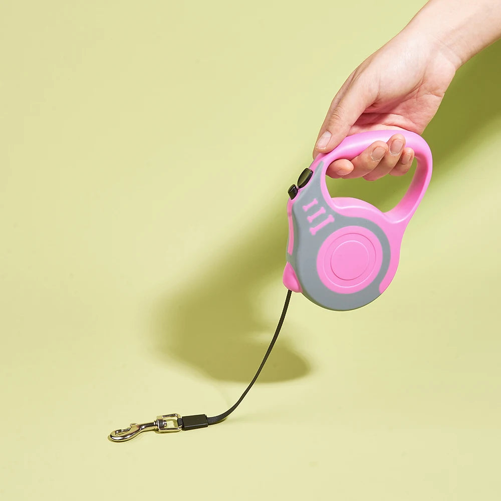 Experience Freedom with the 3M/5M Automatic Retractable Nylon Dog Leash - Perfect for Small Dogs and Cats on Outdoor Adventures