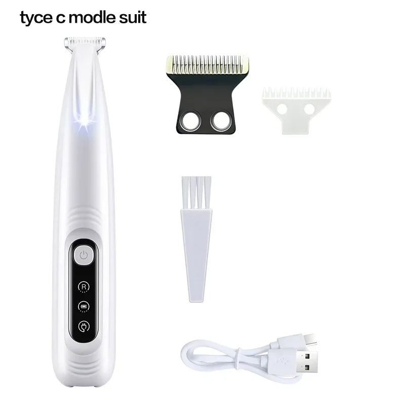 Ultimate Professional Dog Paw Trimmer with LED Light - Waterproof & Quiet Pet Clippers for Precision Grooming