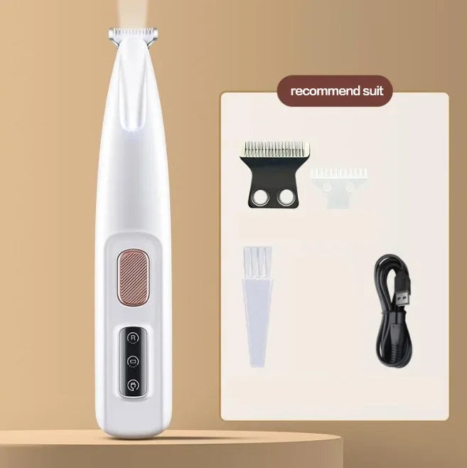 Ultimate Professional Dog Paw Trimmer with LED Light - Waterproof & Quiet Pet Clippers for Precision Grooming