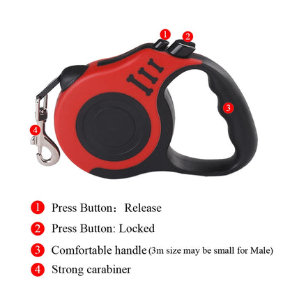 Experience Freedom with the 3M/5M Automatic Retractable Nylon Dog Leash - Perfect for Small Dogs and Cats on Outdoor Adventures