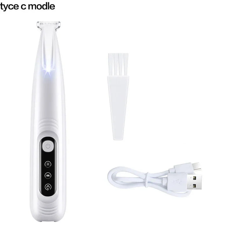 Ultimate Professional Dog Paw Trimmer with LED Light - Waterproof & Quiet Pet Clippers for Precision Grooming