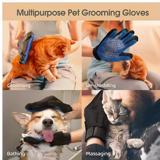 Transform Grooming Time with the Ultimate Pet Grooming Glove - Effortless Deshedding & Soothing Massage for Dogs and Cats