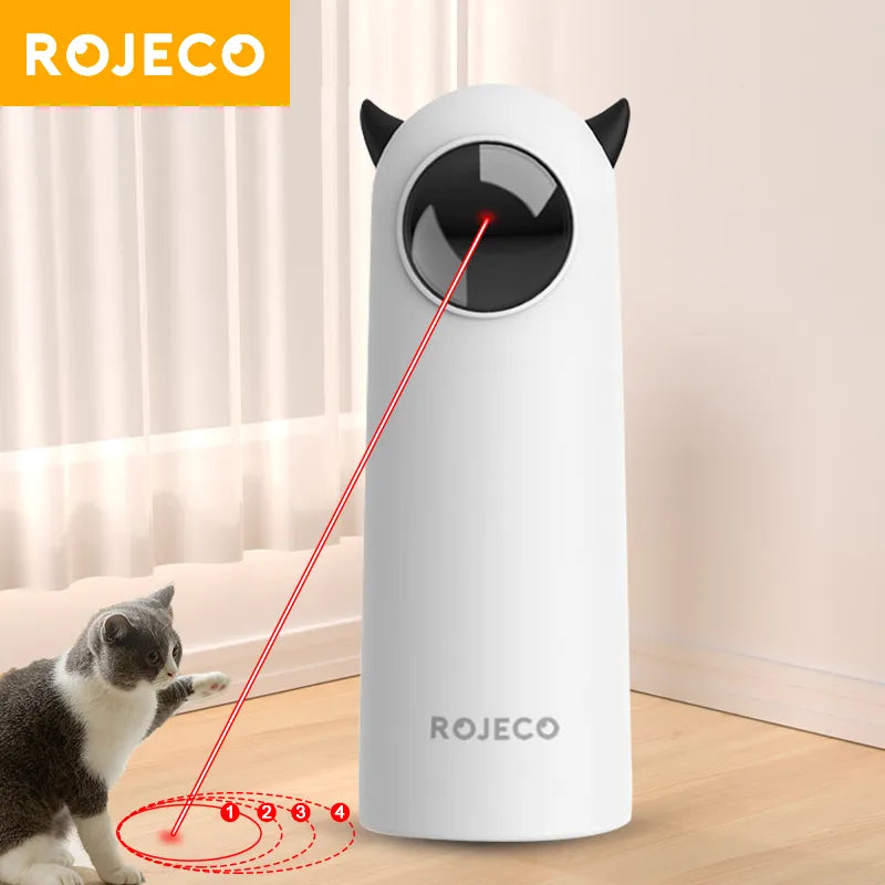 Engage Your Feline Friend with the ROJECO Interactive LED Laser Cat Toy - The Ultimate Handheld Teaser for Indoor Fun!