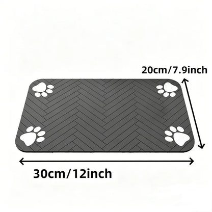 Absorbent Pet Feeding Mat with Waterproof Rubber Backing - Quick-Dry Placemat for Food and Water Bowls for Dogs and Cats