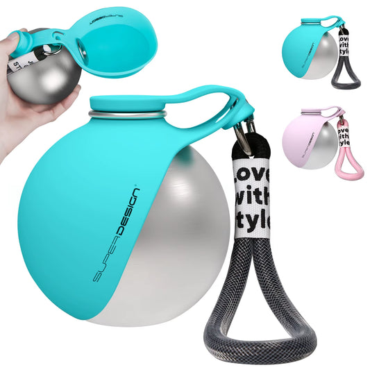 2-in-1 Portable Dog Water Bottle for Small Breeds - Leak-Proof and Compact Design - Stainless Steel and Silicone Construction
