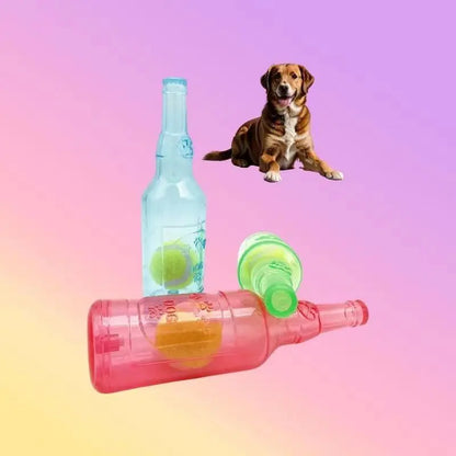 Exciting Durable Squeaky Tennis Ball Bottle for Dogs - The Ultimate Interactive Chew Toy for Endless Fun and Boredom Relief