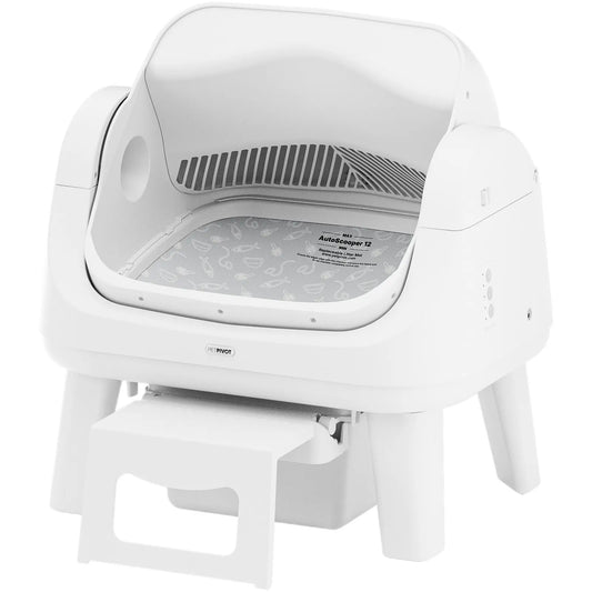 Petpivot Autoscooper 12 Lite Open Top Self-Cleaning Cat Litter Box with Advanced Safety Sensors and Senior-Friendly Access Step